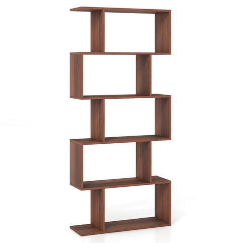 5-Tier S-Shaped Bookshelf with Anti-Tip Kit
