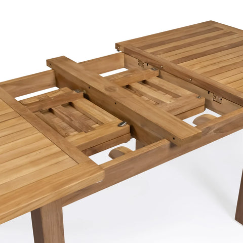 Capri Teak A-Grade Outdoor Rectangle Double Extension Table 74-96-118"