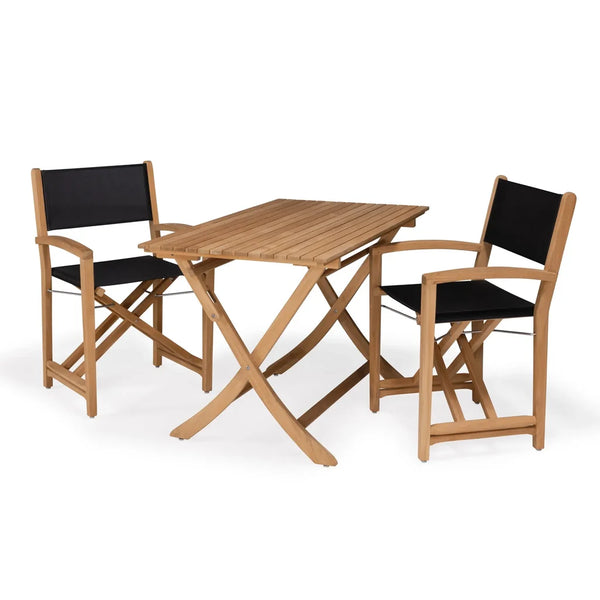 Santorini Teak Outdoor Dining Set (Black)