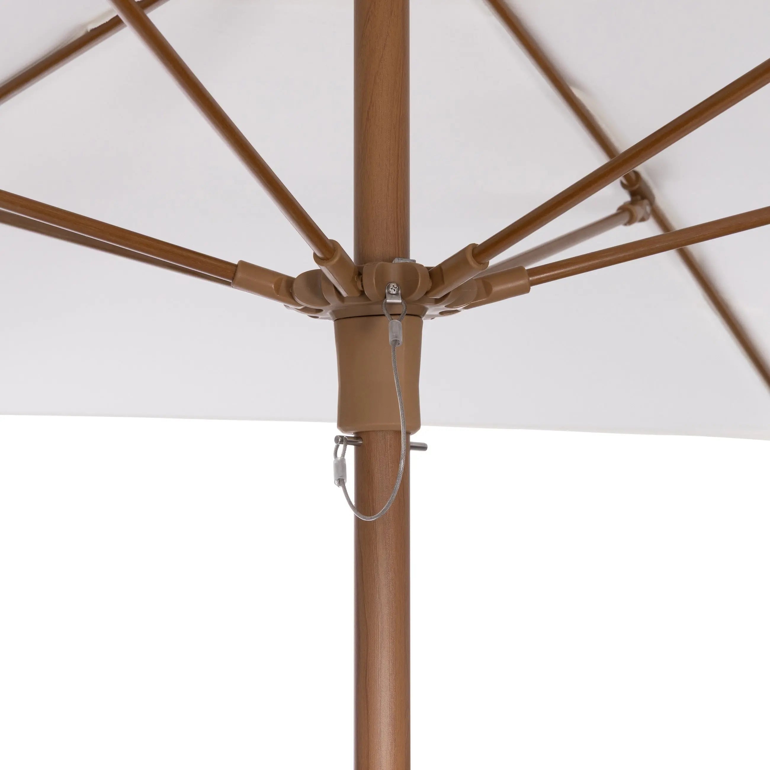 Capri Octagon Alu Teak Umbrella 9 ft (White)