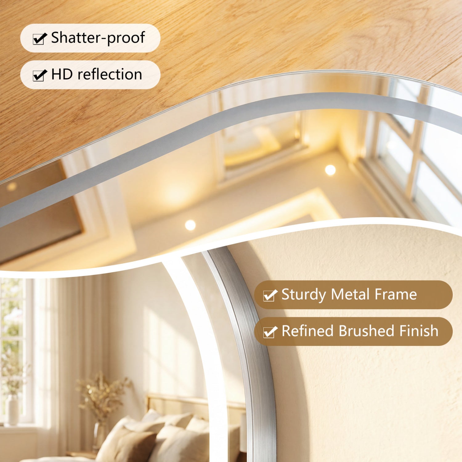 Oval LED Bathroom Mirror 32x20" with Dimming & Defogger