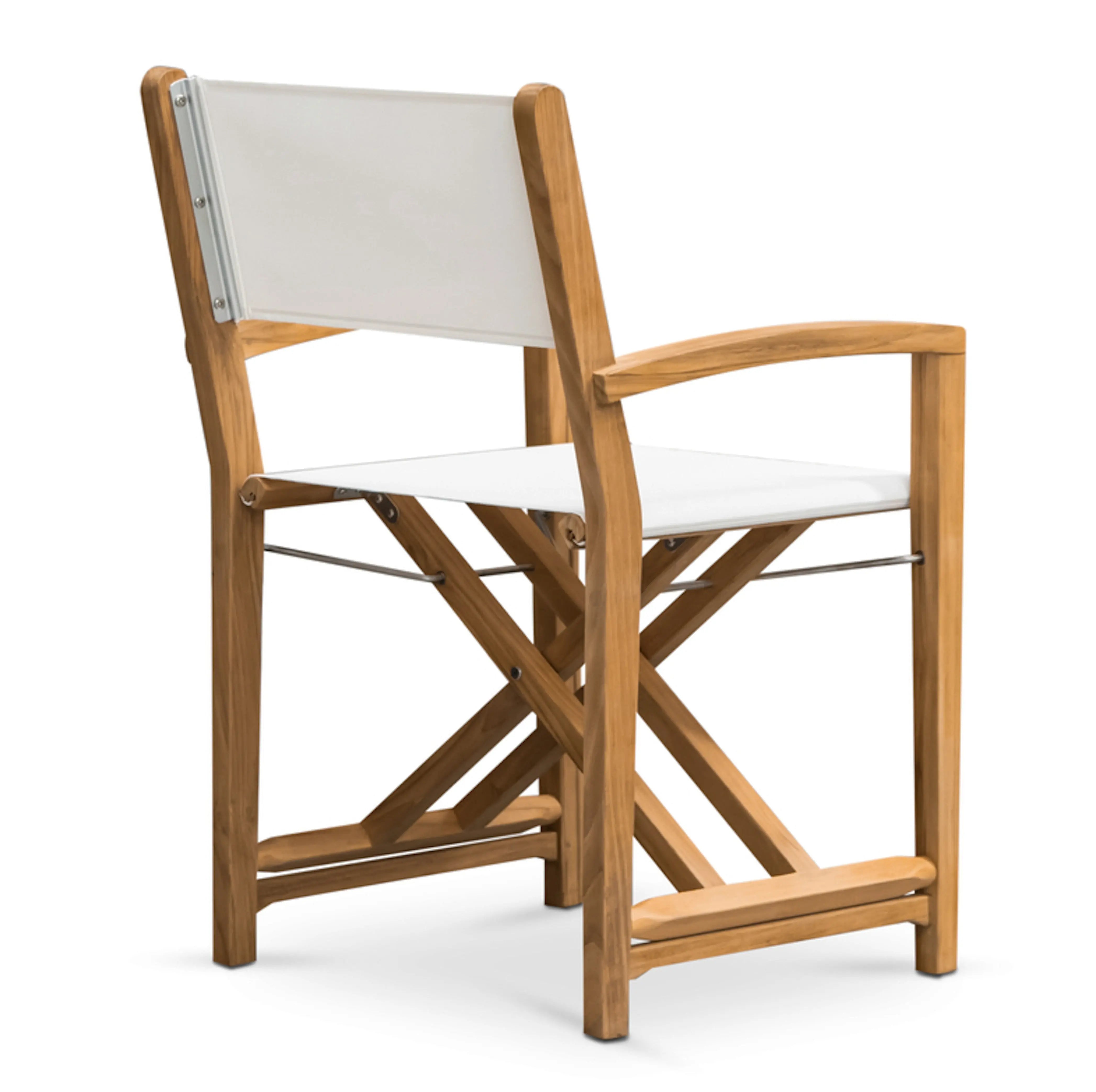 Santorini Teak A-Grade Outdoor Folding Dining Chair (White)