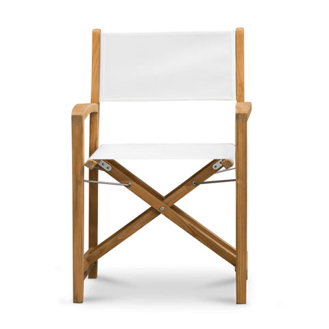 Santorini Teak A-Grade Outdoor Folding Dining Chair (White)