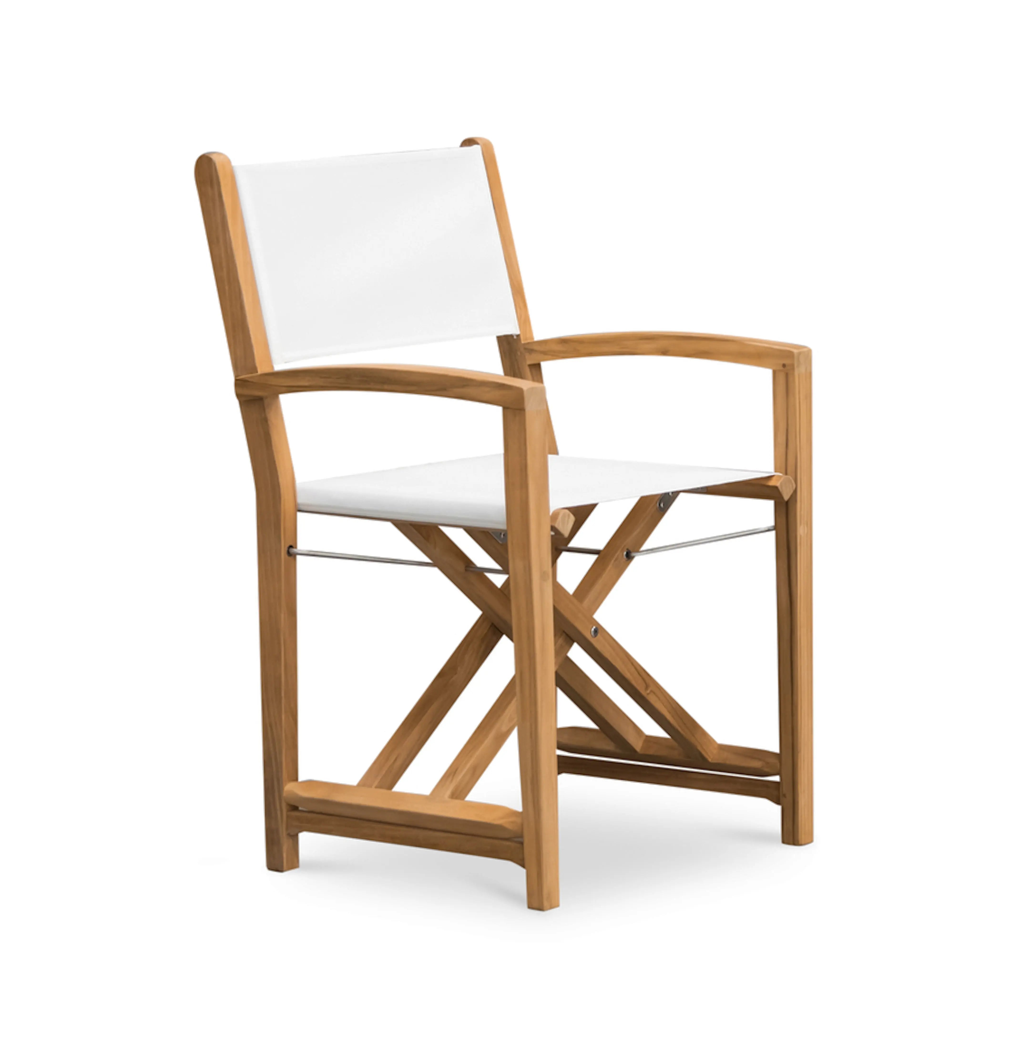 Santorini Teak A-Grade Outdoor Folding Dining Chair (White)