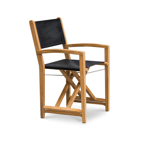 Santorini Teak A-Grade Outdoor Folding Dining Chair (Black)