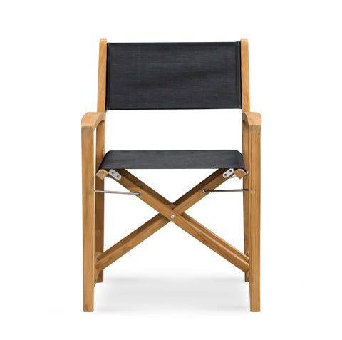 Santorini Teak A-Grade Outdoor Folding Dining Chair (Black)