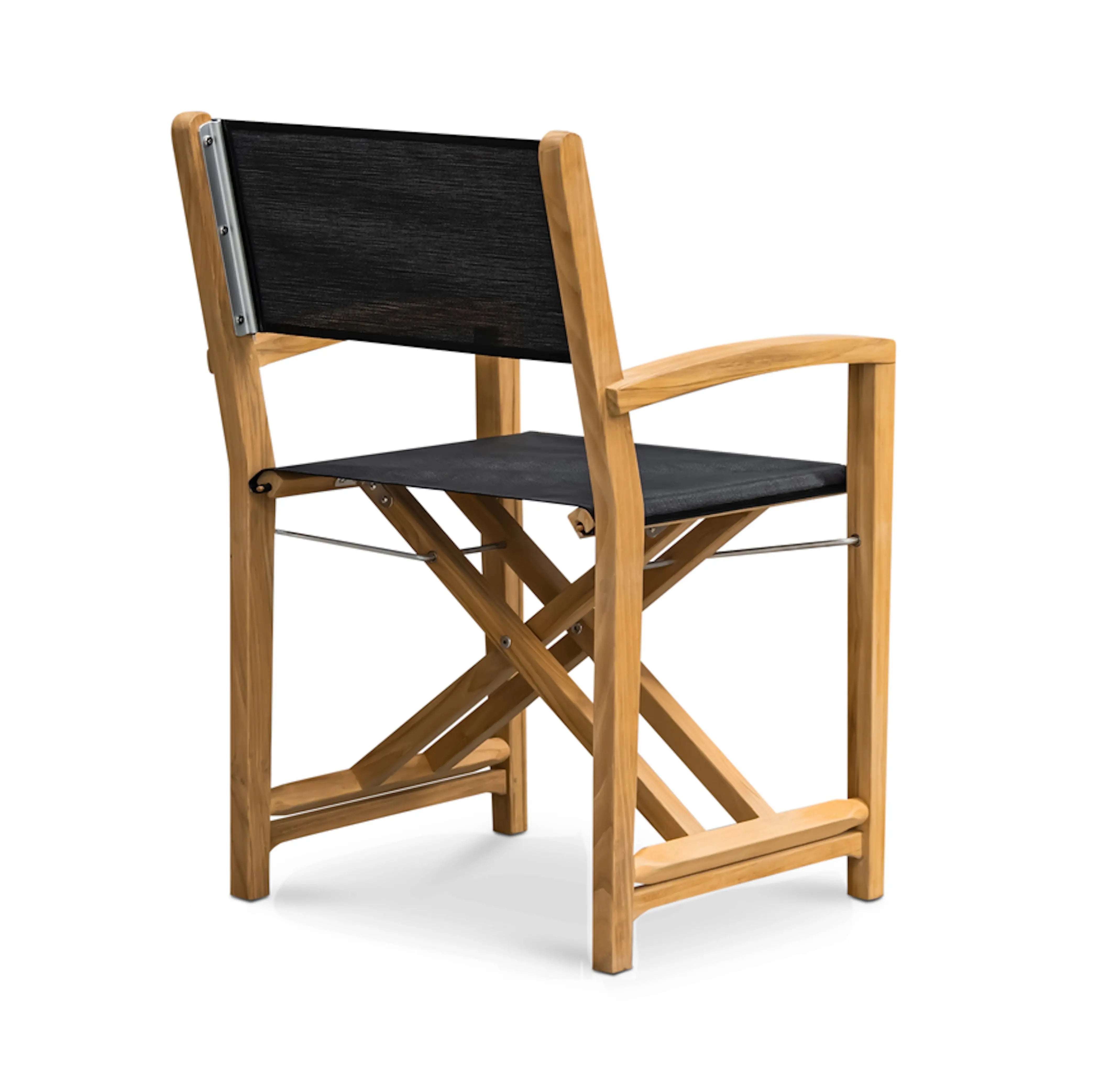 Santorini Teak A-Grade Outdoor Folding Dining Chair (Black)